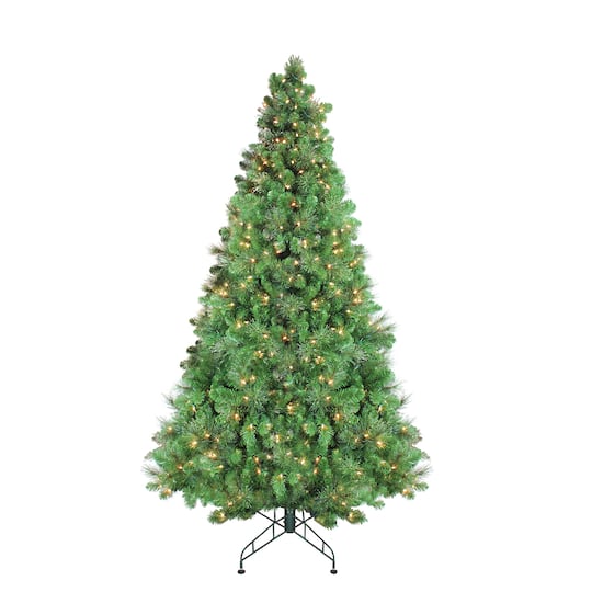 7.5Ft Pre-Lit Canterbury Spruce with Dewdrops Artificial Christmas Tree, Clear Lights By Northlight in Green | 7.5 ft | Michaels®